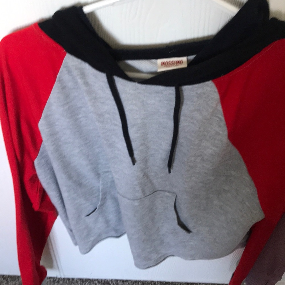 Red/black/gray Crop sweatshirt medium